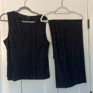 Black Satin Matching set